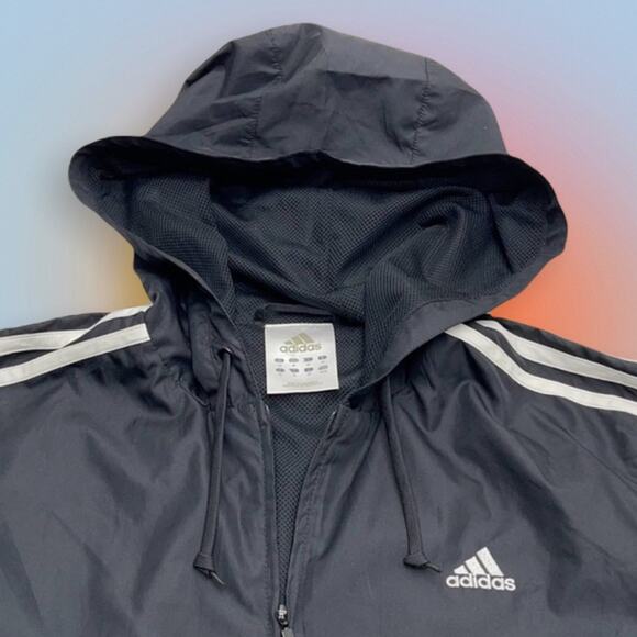 ADIDAS Women’s Medium Black / White Full Zip Lightweight Jacket - Picture 3 of 4